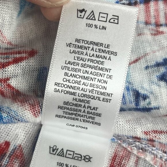 Willi Smith Linen Tank Top Womens Small Red White Blue Sleeveless Patriotic - Picture 9 of 9